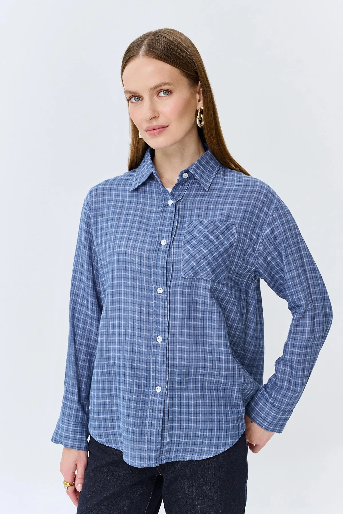 Рубашка в клетку из 100% хлопка, 36