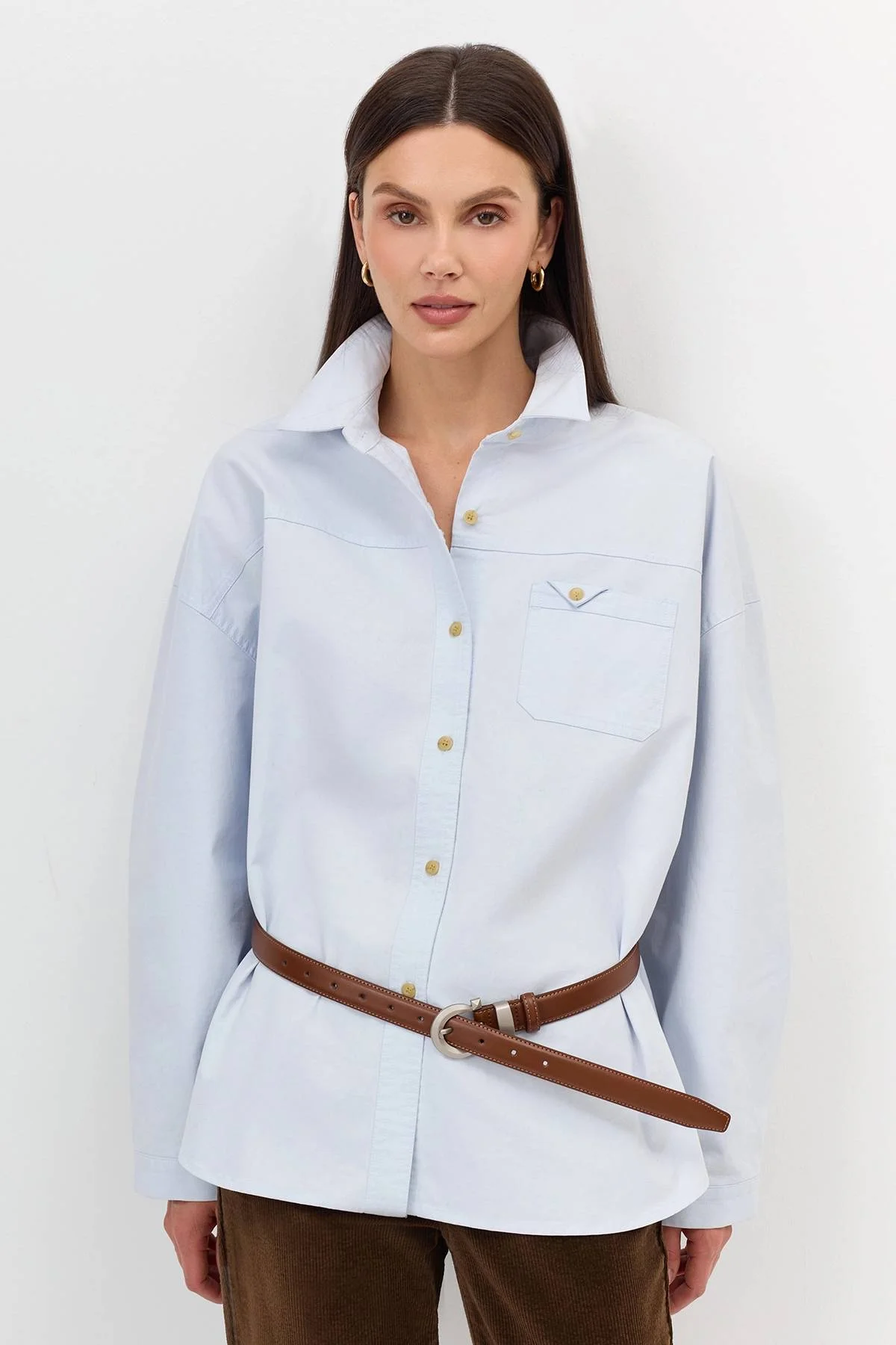 Рубашка Oversize из 100% хлопка, 42