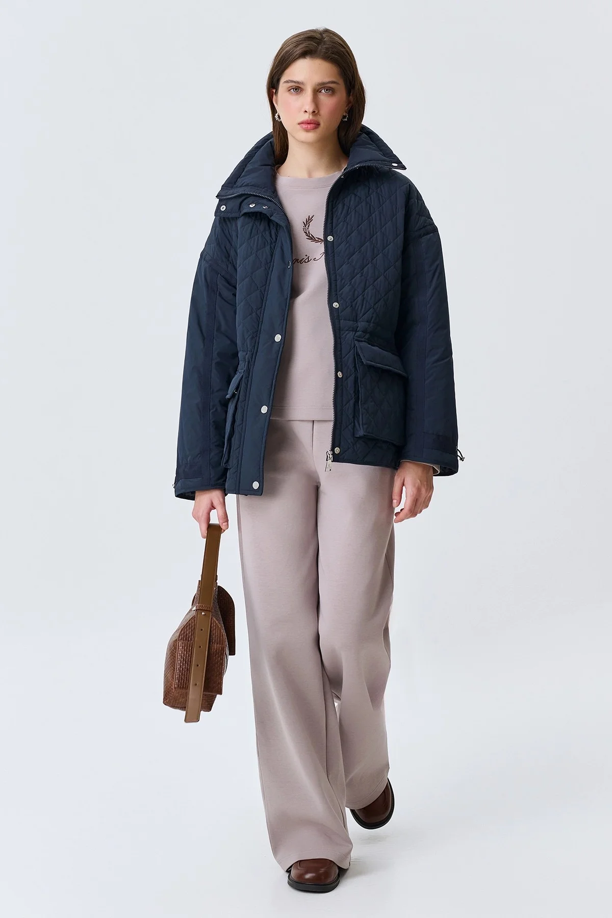 Яркая парка с ромбовидной стежкой, 48