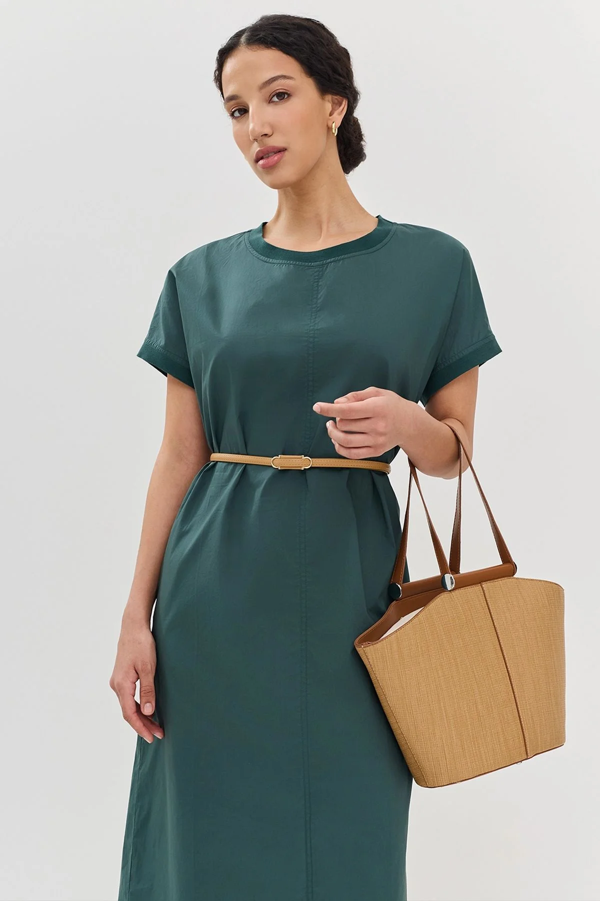 Узкий ремень из искусственной кожи с фактурной пряжкой, S