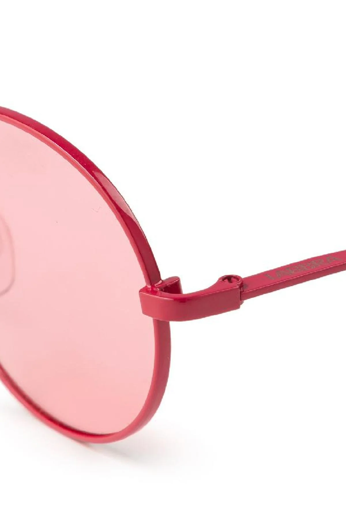 Яркие солнцезащитные очки круглой формы с тонкой оправой в розовом цвете, One size