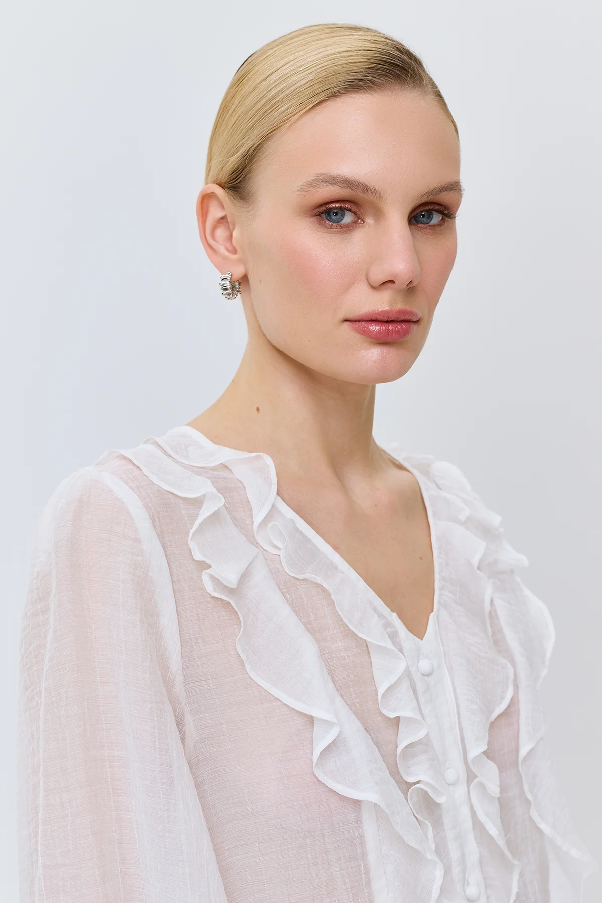 Романтичная блузка с воланами, 48