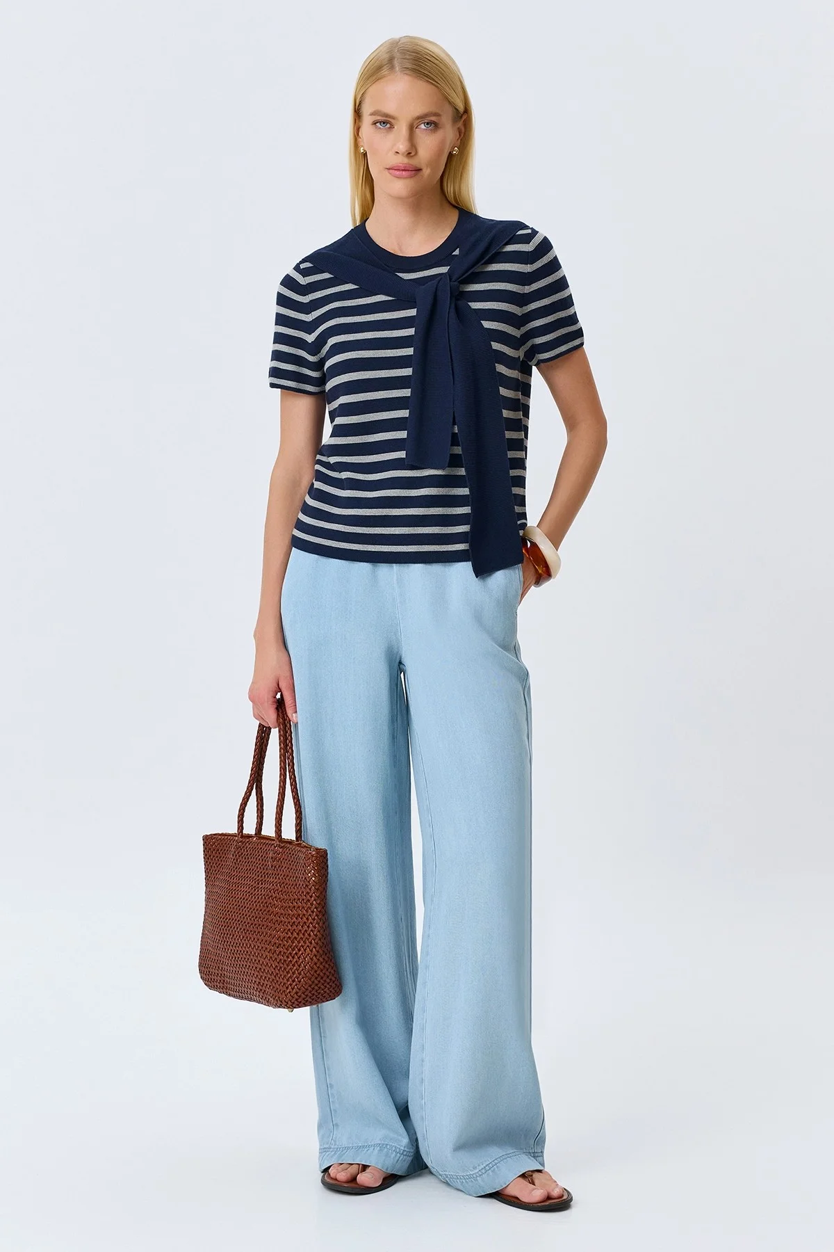 Джинсы Wide leg из 100% тенселя, 44