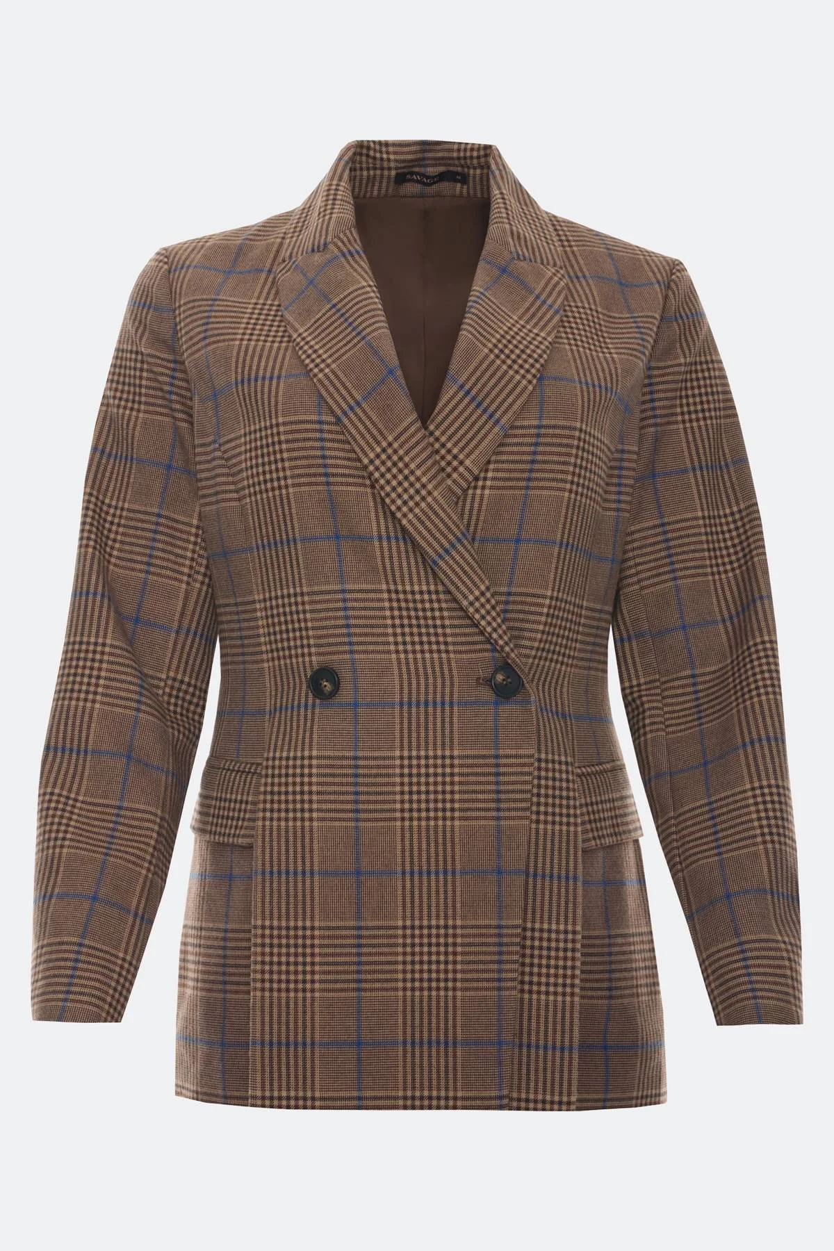 Двубортный жакет в клетку, 50