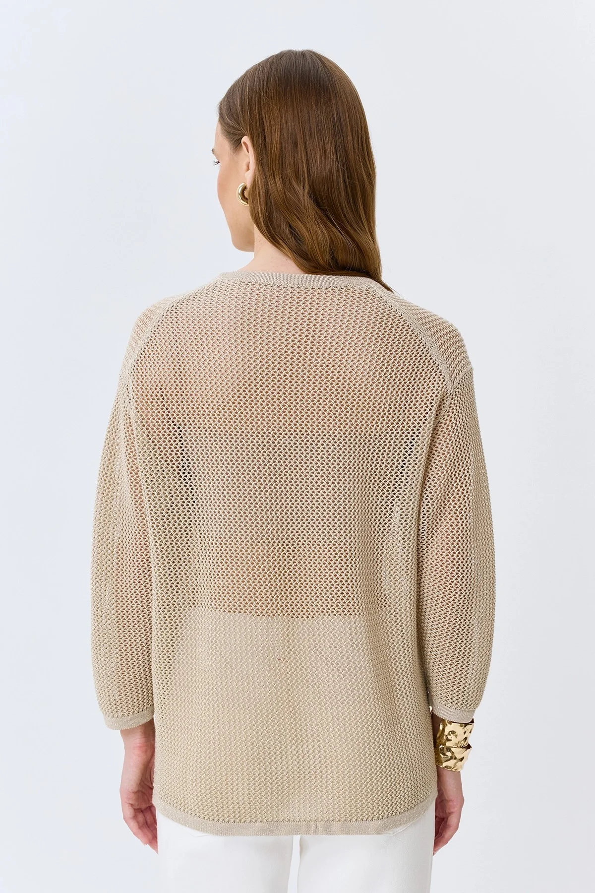 Ажурный вязаный джемпер, 46