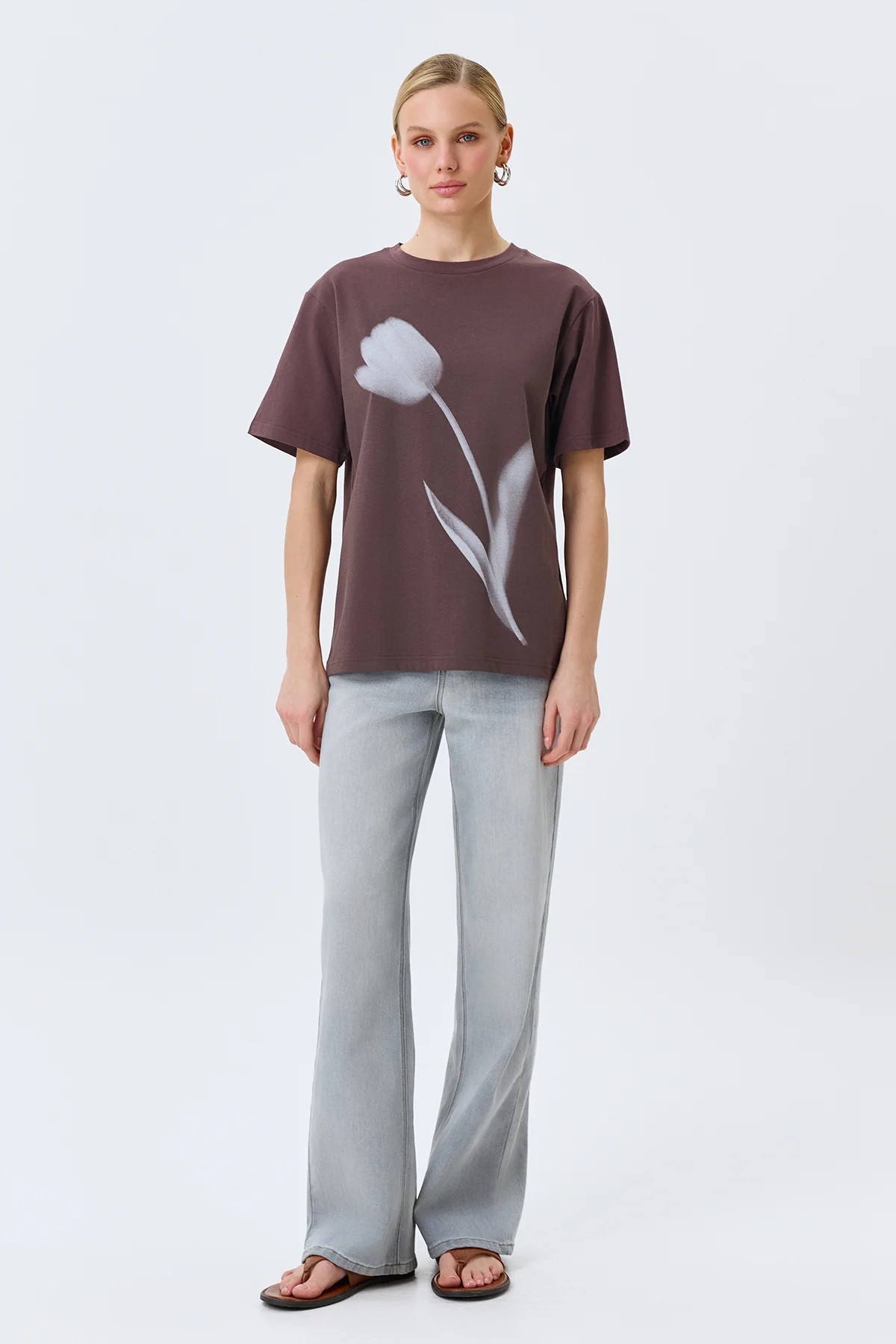 Футболка с акварельным принтом, 48