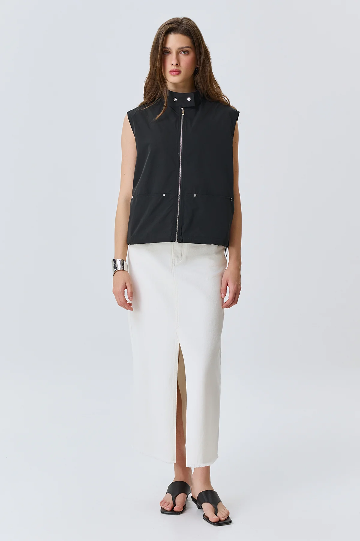 Белая джинсовая юбка из 100% хлопка, 52