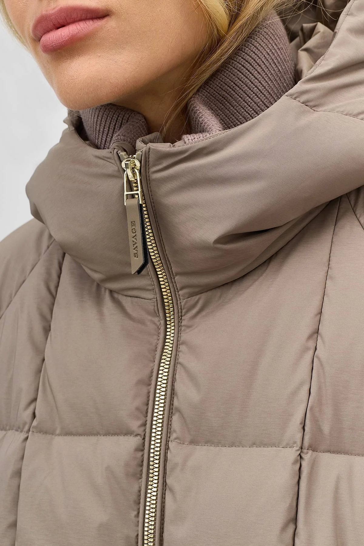 Теплое пальто с квадратной стежкой, 50