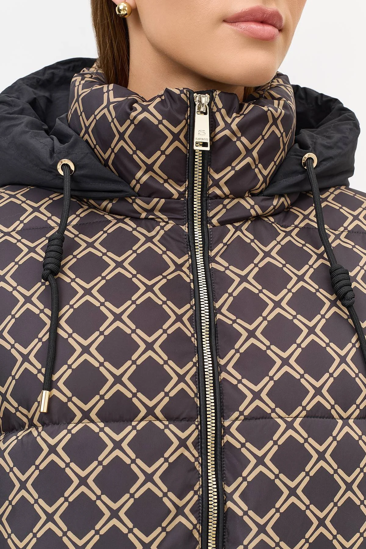 Лимитированная серия куртка с геометрическим принтом с палантином, 52