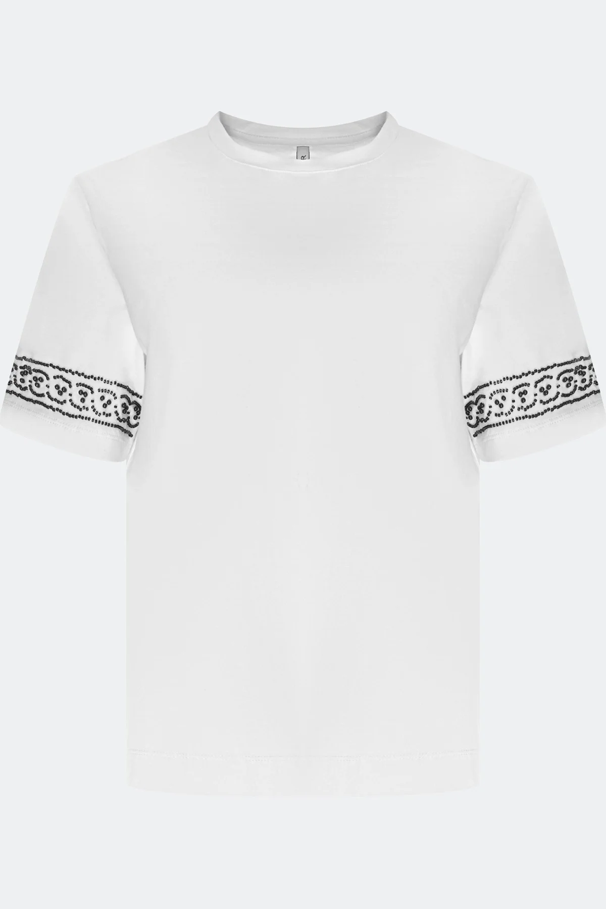 Футболка с декором на рукавах, 36