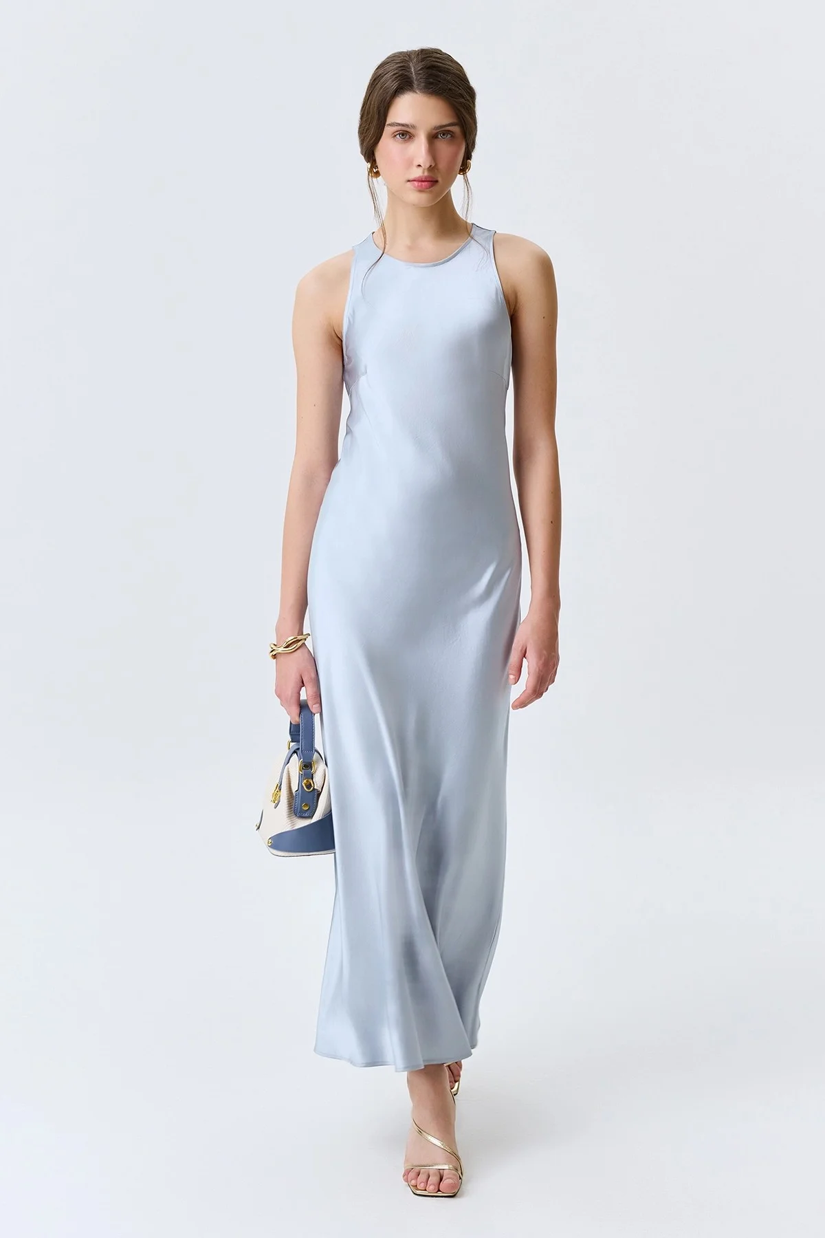 Сатиновое платье из смесовой вискозы, 42