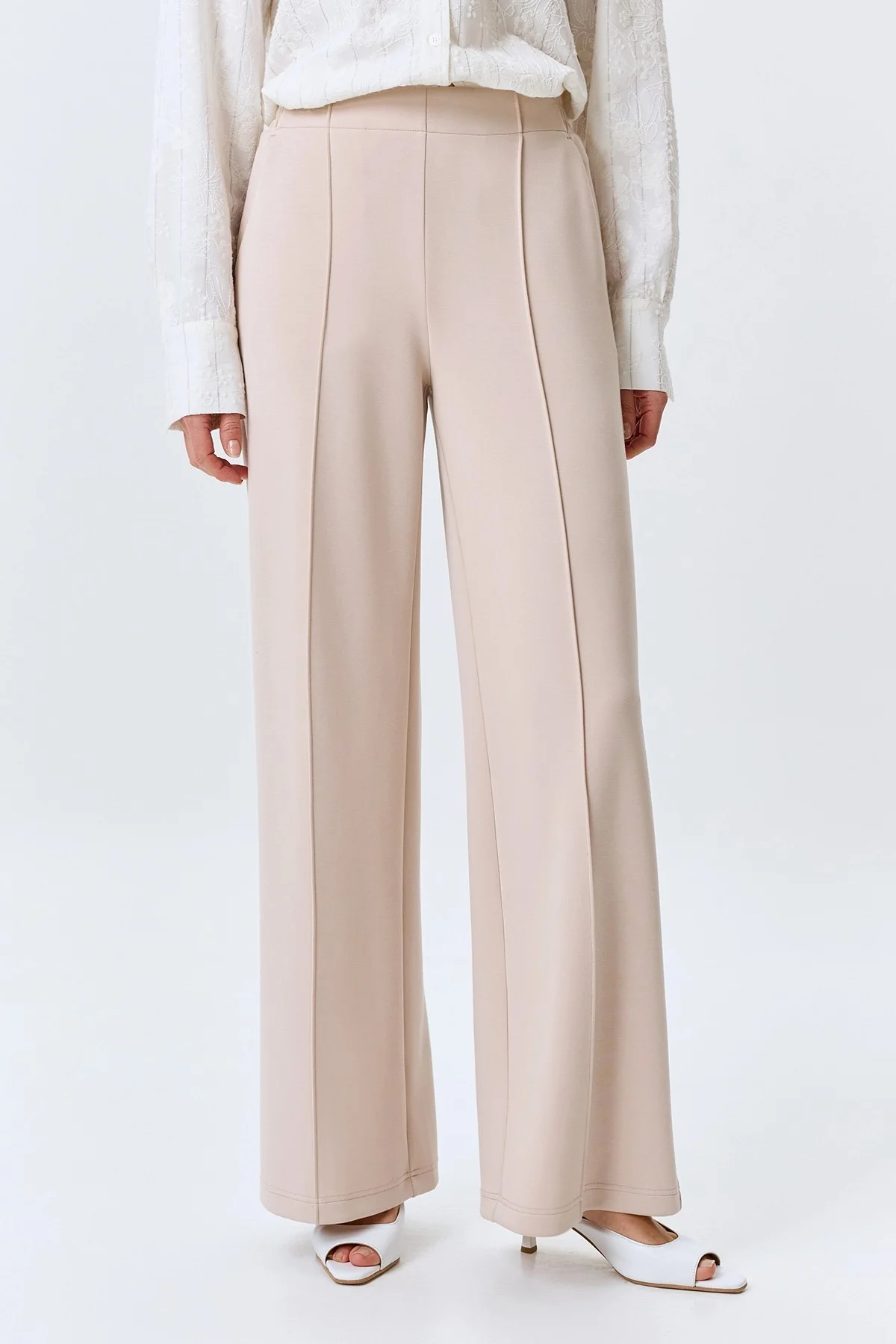 Брюки из мягкого модала с застроченными стрелками, 44