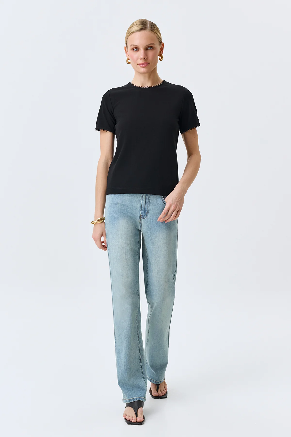 Футболка с кружевным кантом, 44