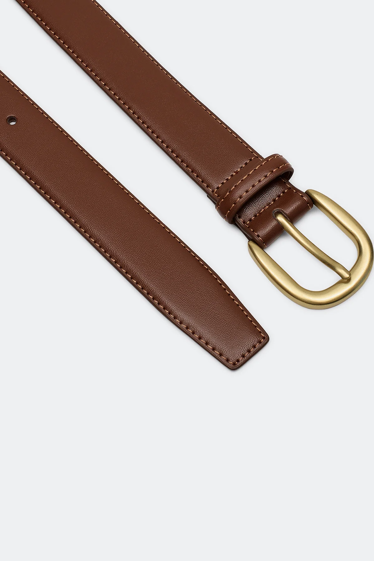 Коричневый ремень из натуральной кожи, M