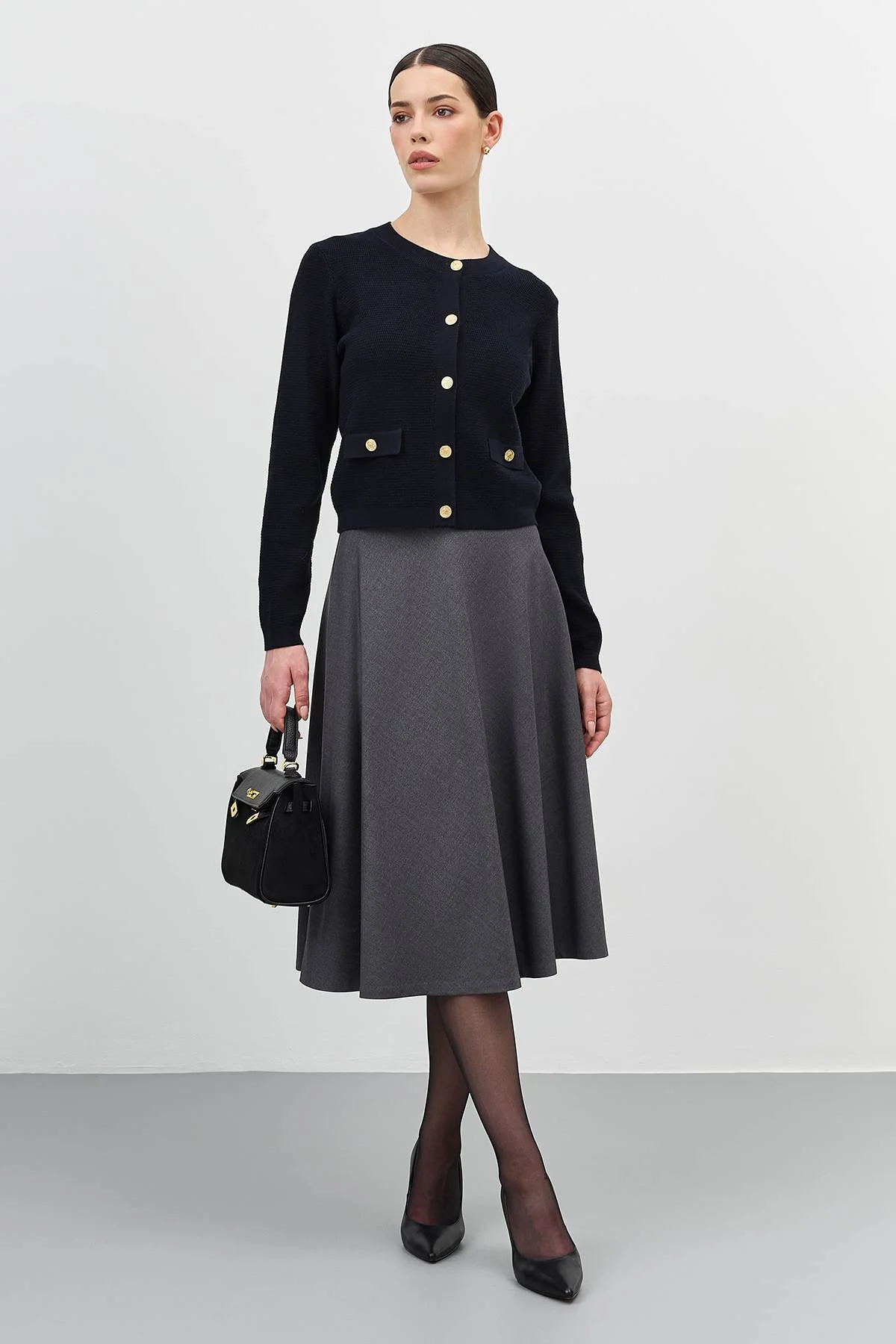 Лимитированная серия юбка миди А-силуэта и ремень, 44