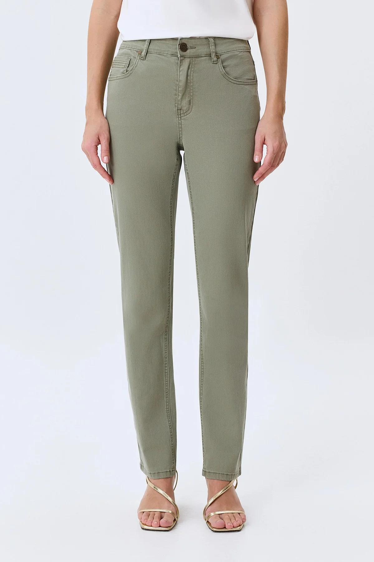 Оливковые джинсы Slim fit, 46