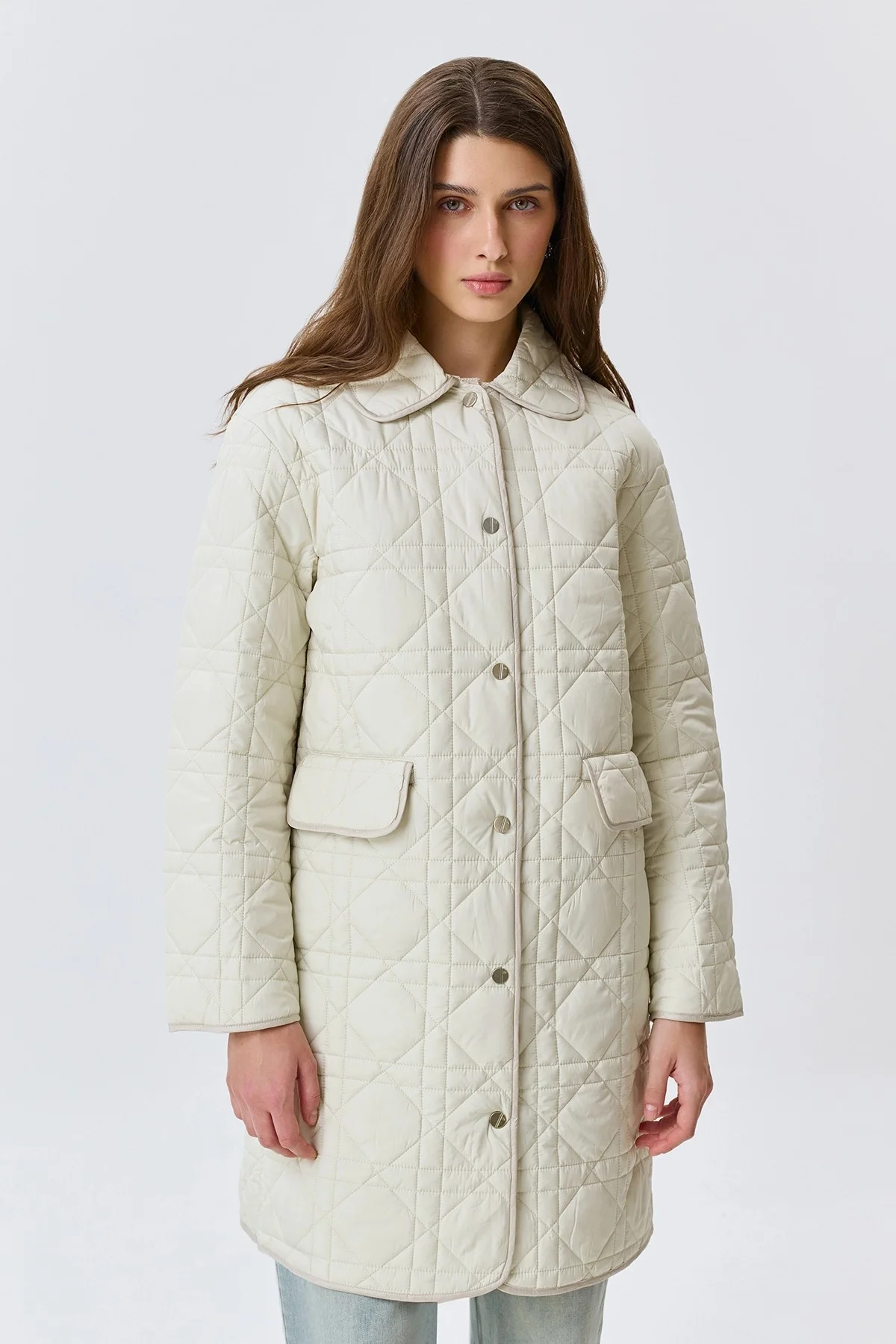 Укороченное стеганое пальто , 44