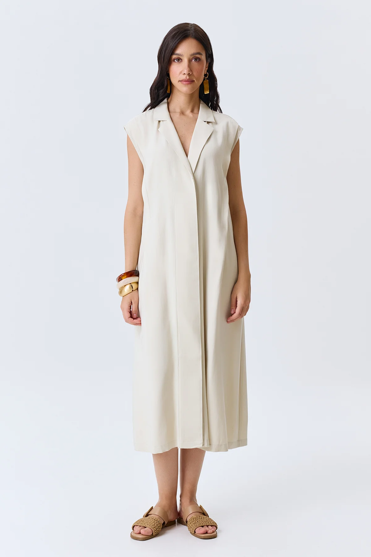 Платье-миди с акцентным поясом, 46