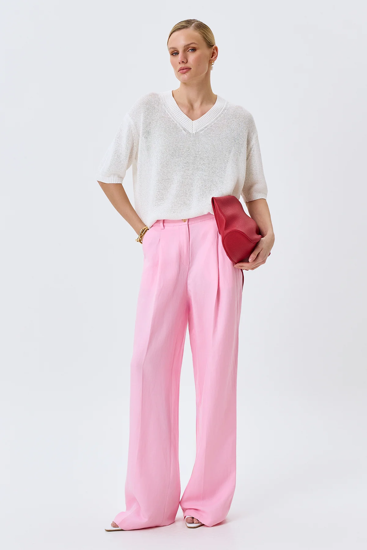 Яркие брюки из тенселя, 44