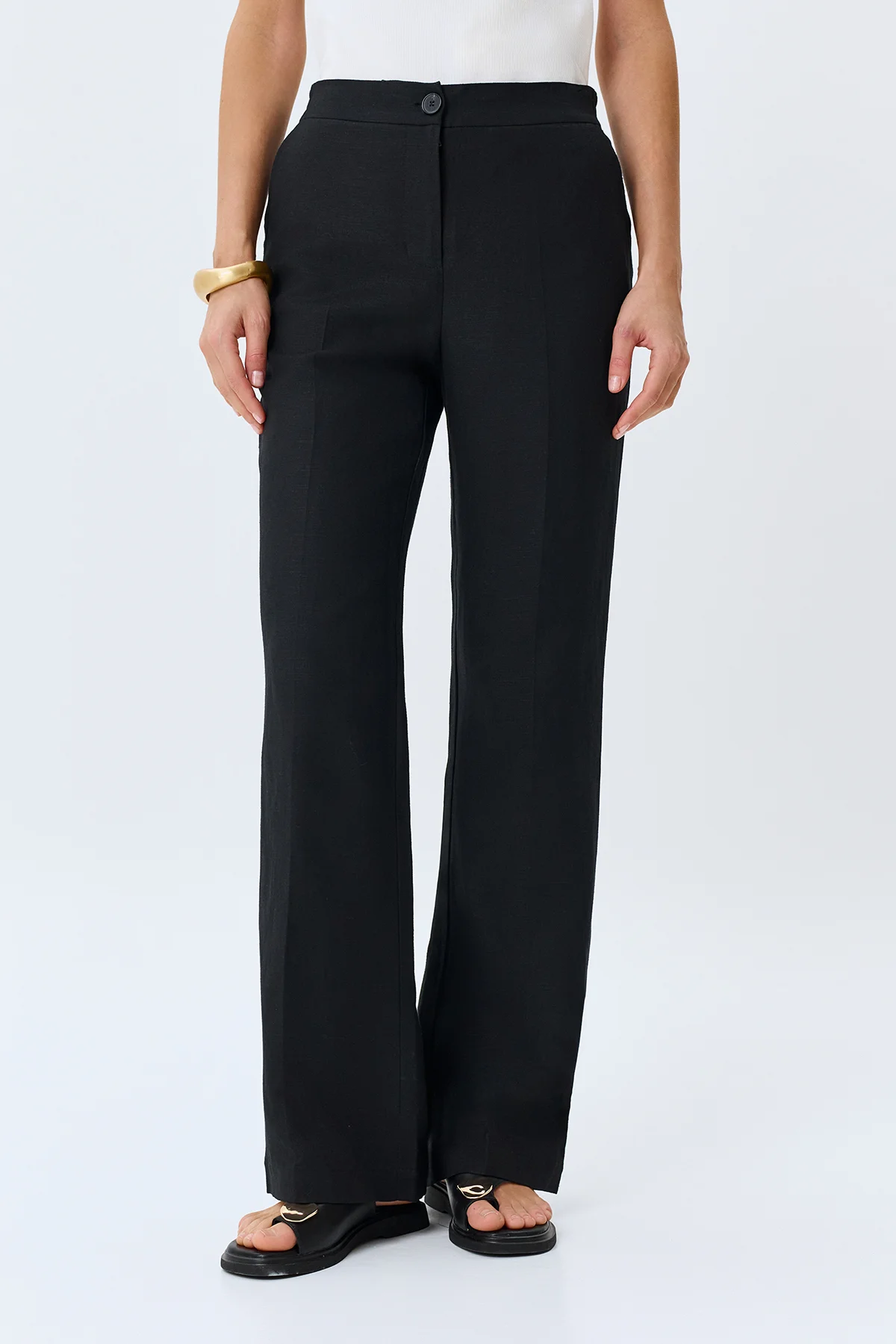 Брюки прямые льняные классические, 50