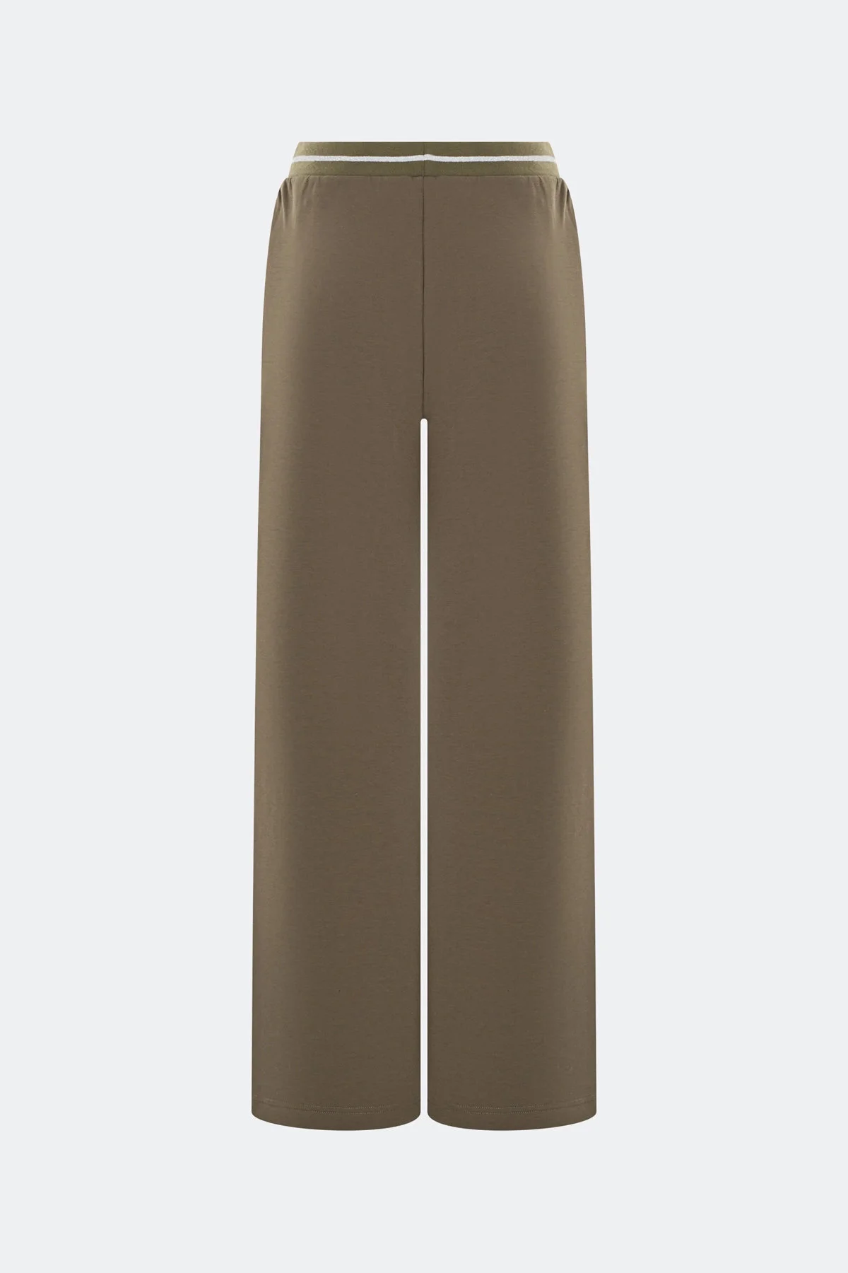 Хлопковые брюки с застроченными стрелками, оливковый, 40