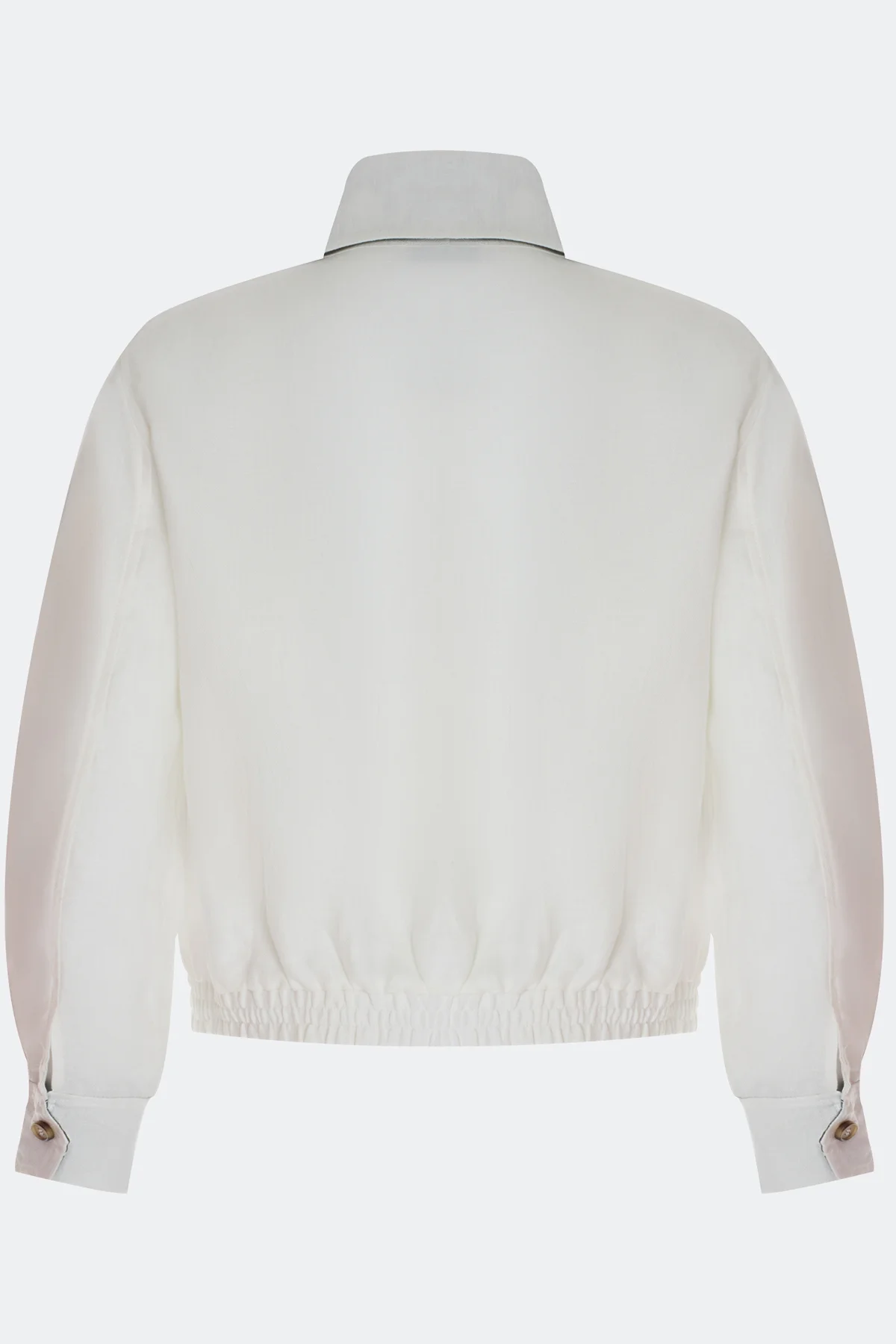 Бомбер из 100% льна с принтованными манжетами, 38