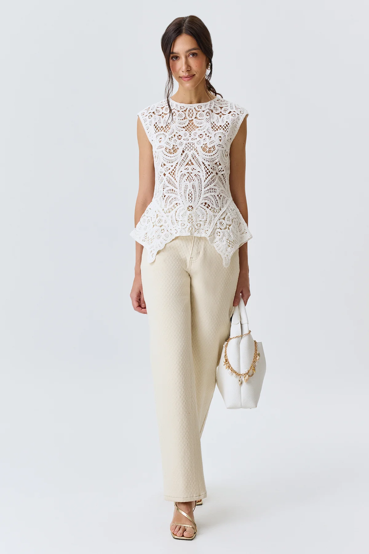 Жаккардовые джинсы прямого силуэта, 46