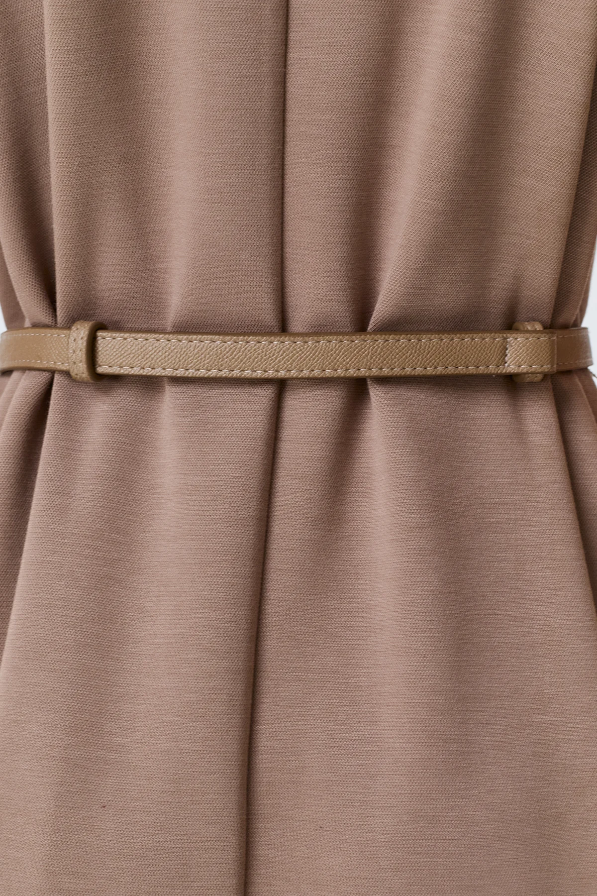 Трикотажное платье-макси с поясом, 42