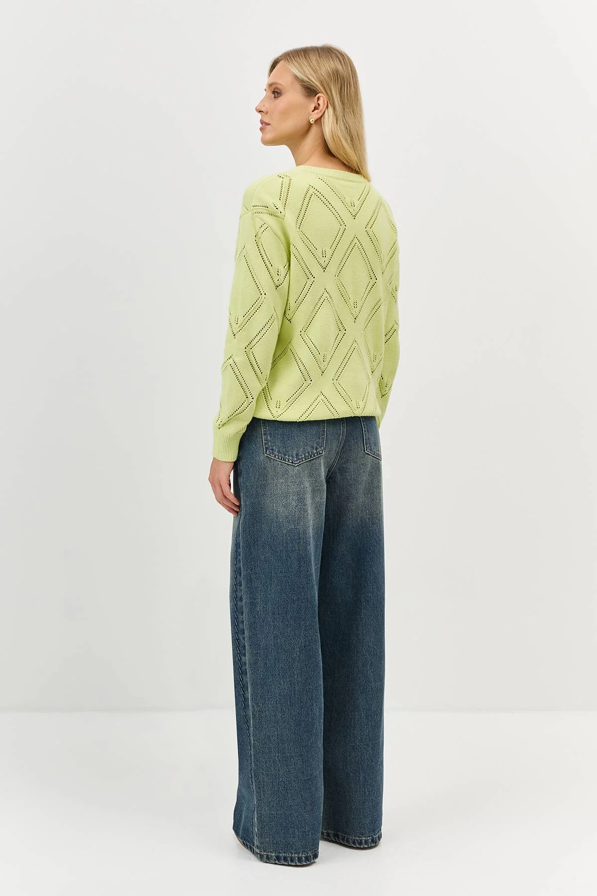 Лимитированная серия джемпер с ажурным узором и ремень, 44