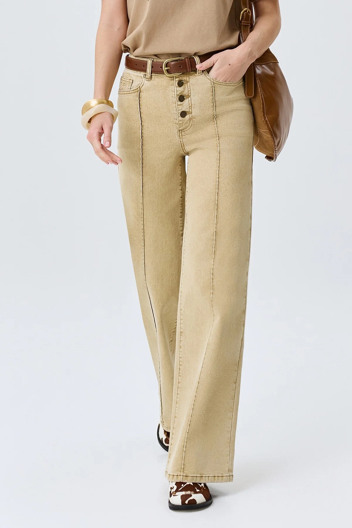 Джинсы Straight fit с простроченными стрелками, 38