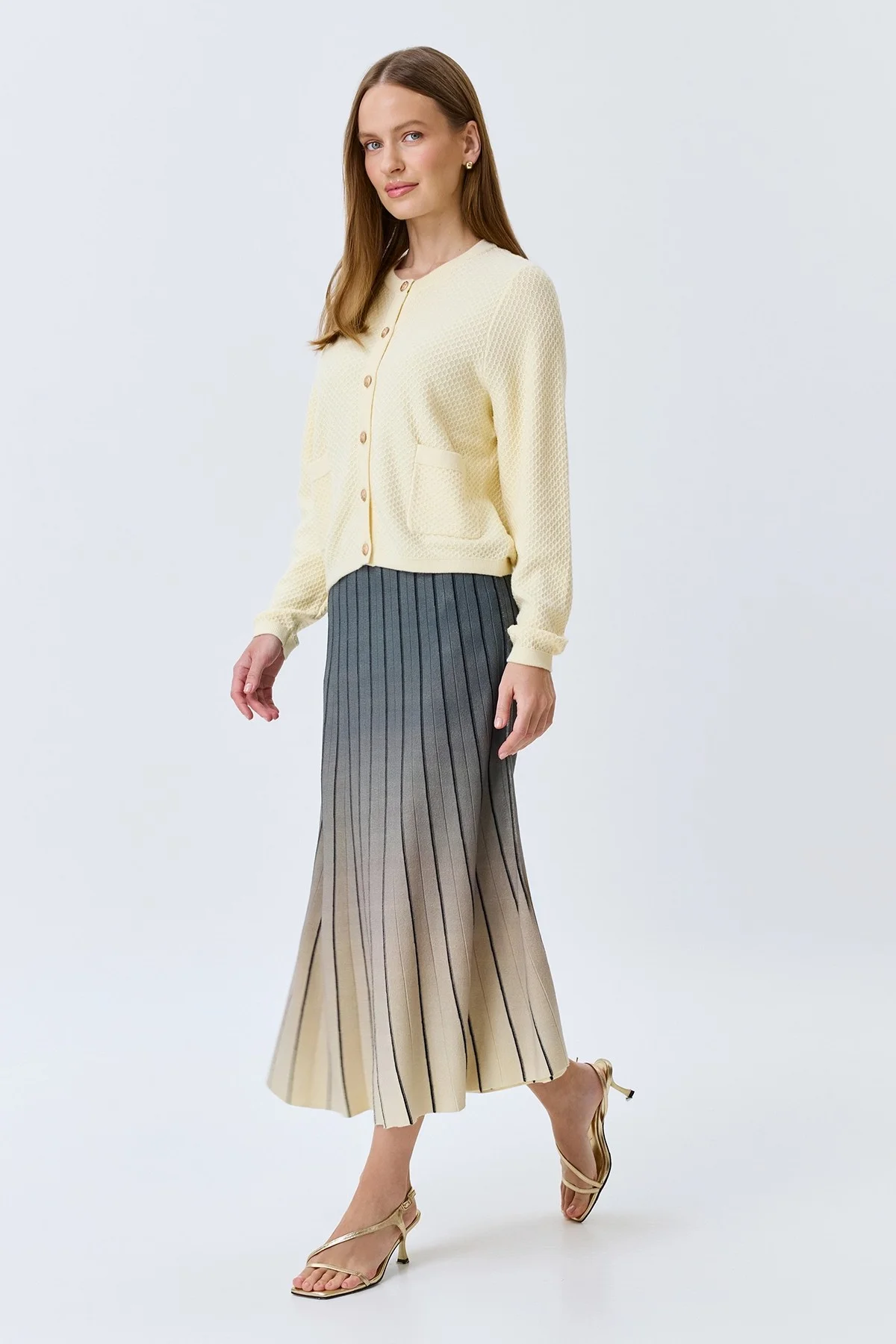 Вязаная юбка с градиентным принтом, 36