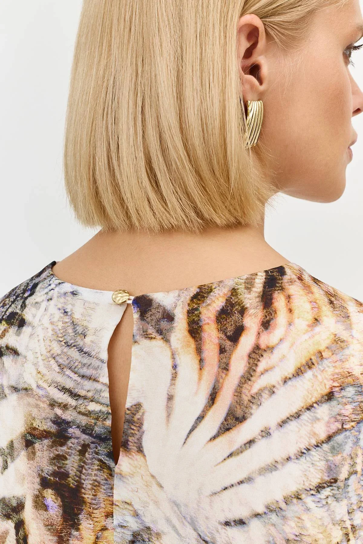 Шифоновое платье с анималистичным принтом, 36