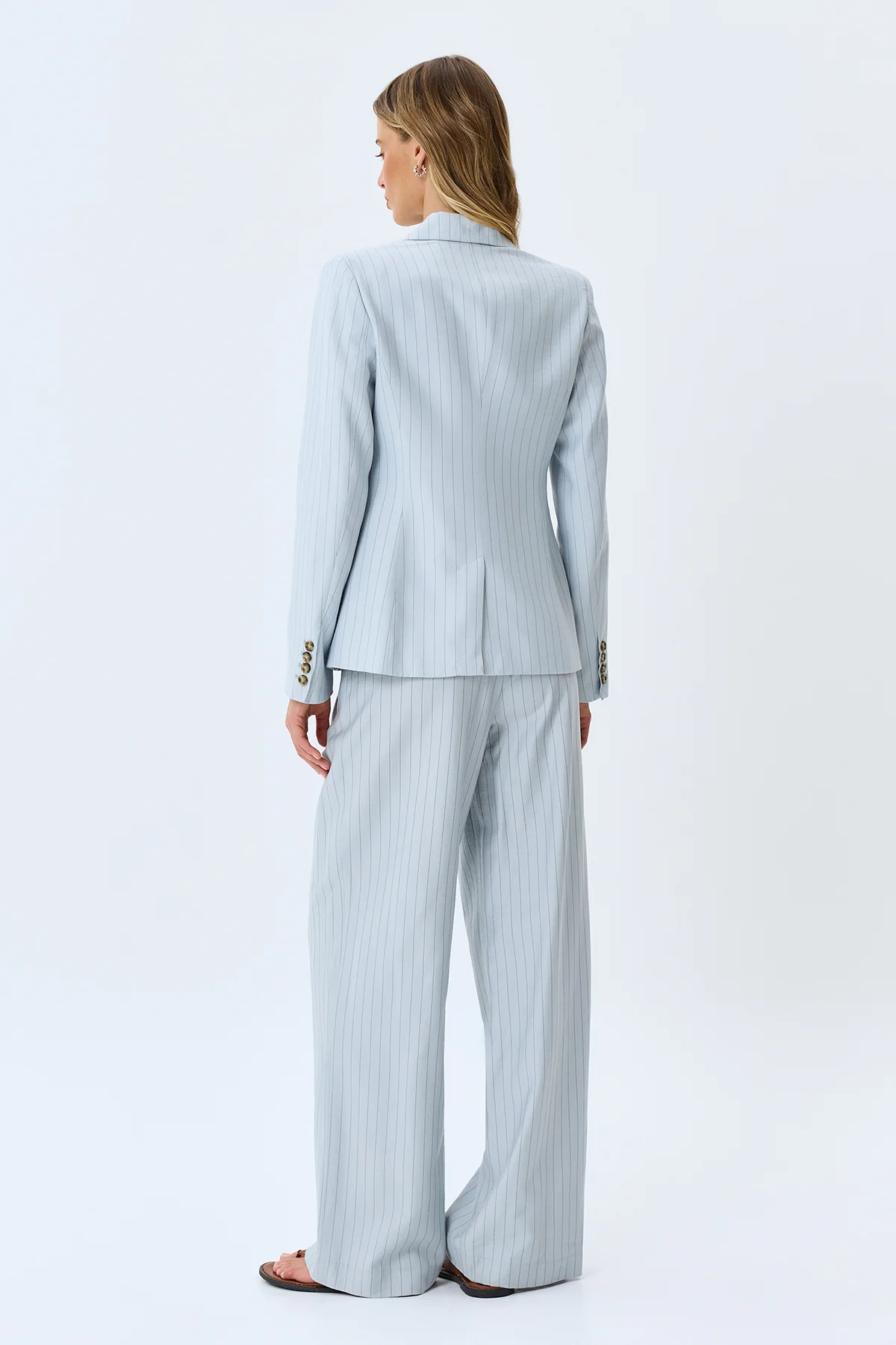 Широкие брюки в тонкую полоску, 42