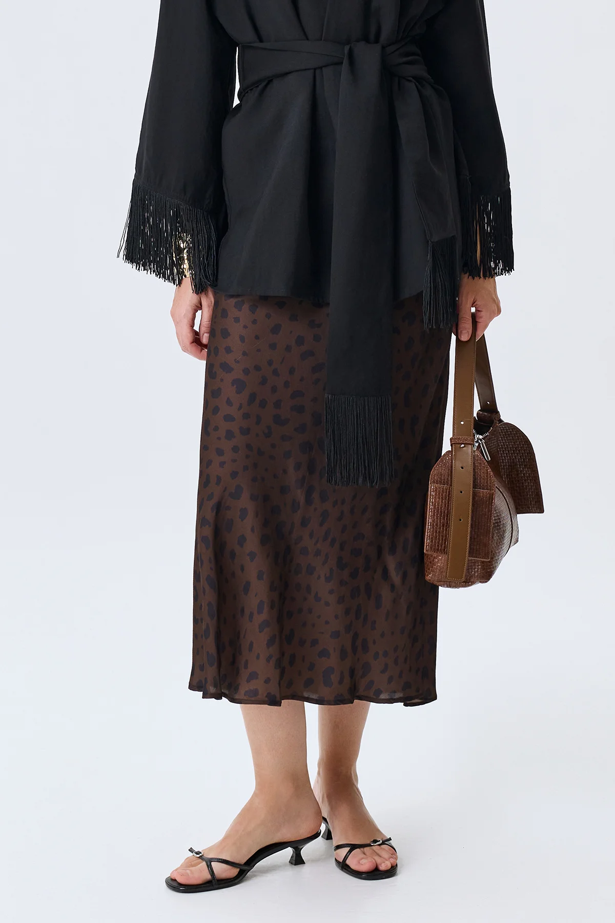 Юбка макси с анималистичным принтом, 52