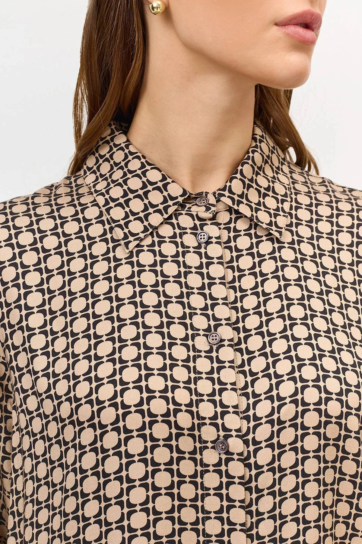 Блузка с принтом из 100% вискозы, 44