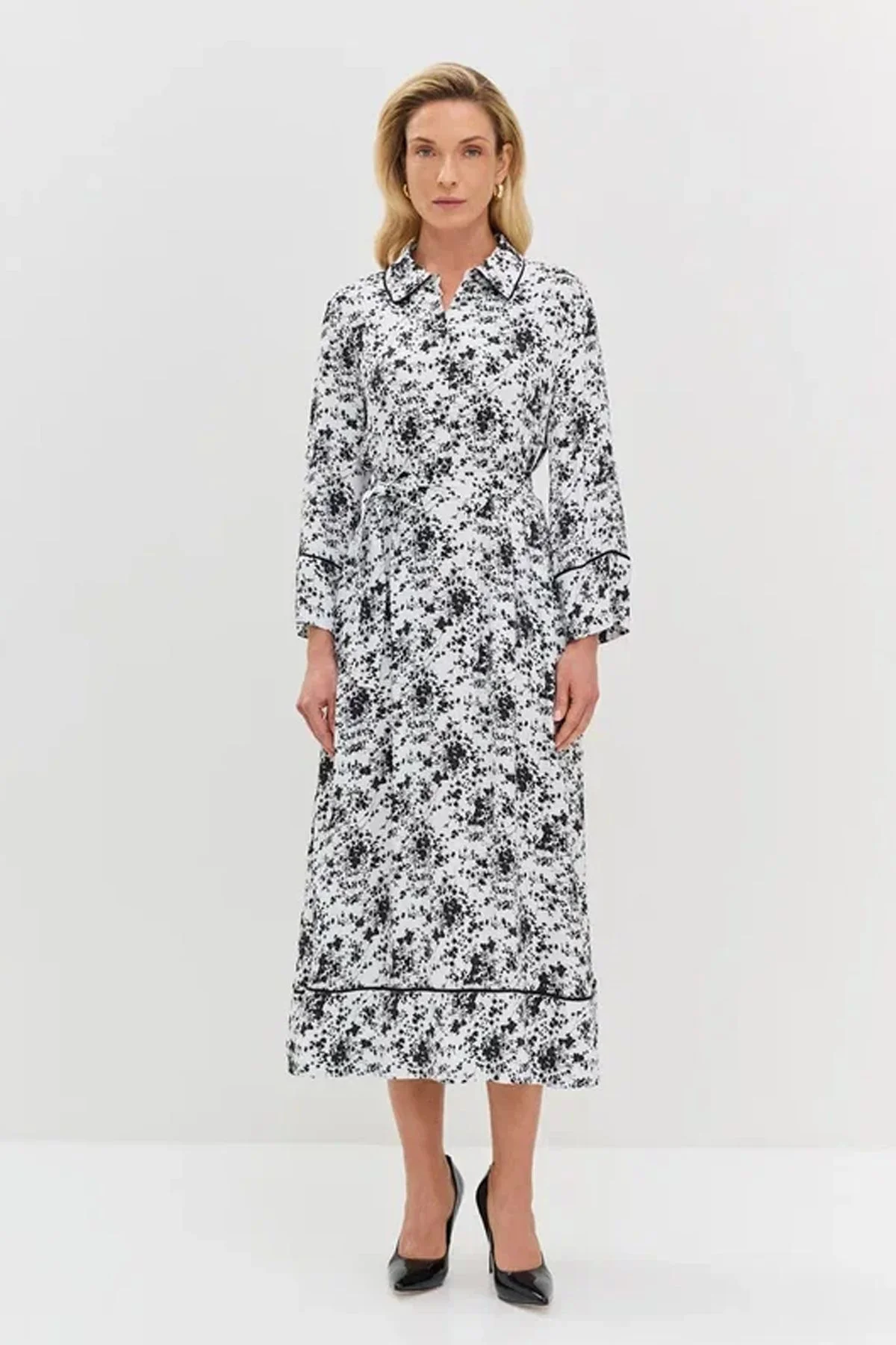 Платье А-силуэта с флоральным принтом, 46р