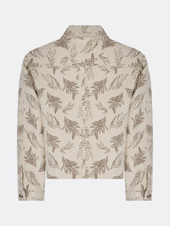 Джинсовый жакет с принтом, 44