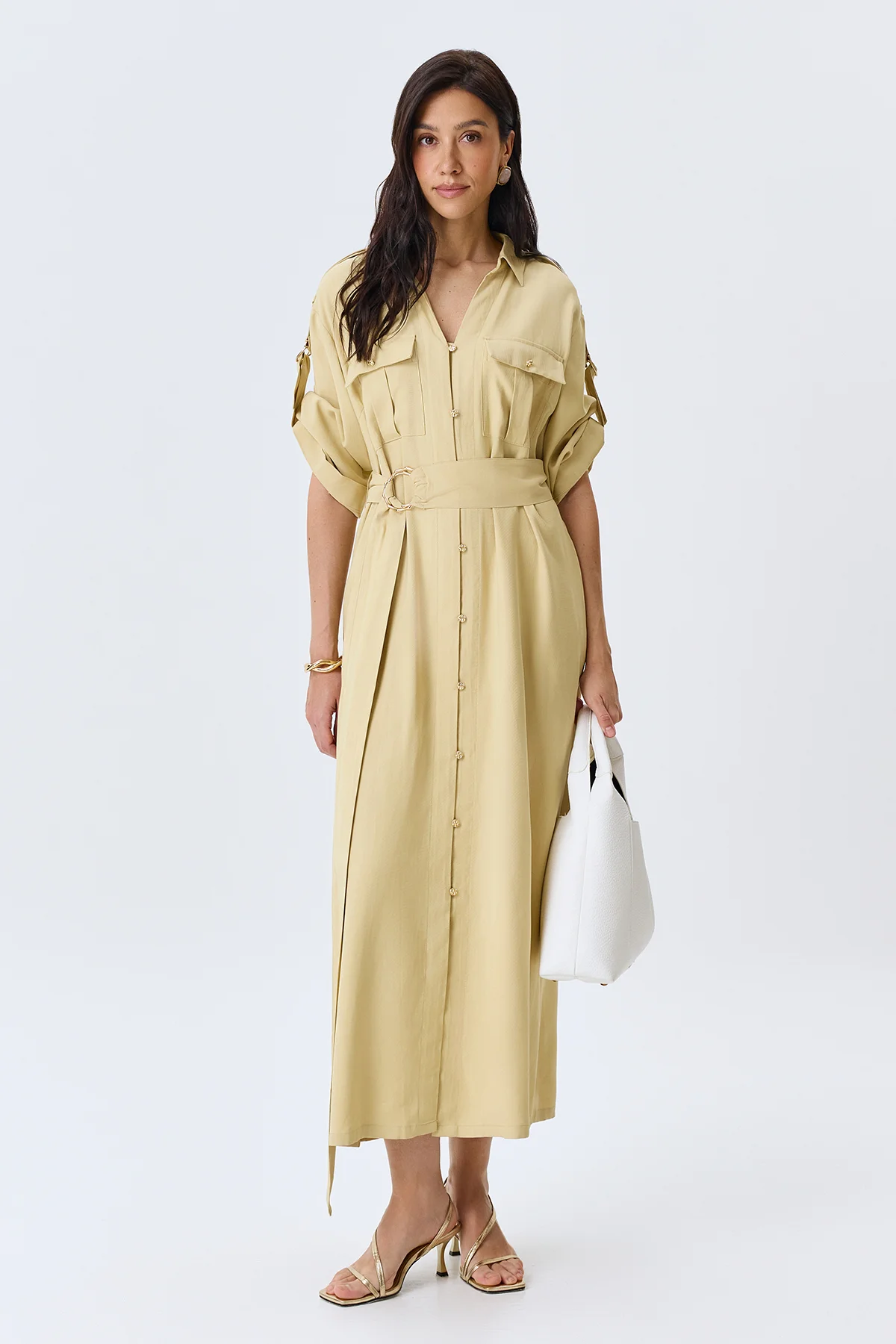 Приталенное платье-рубашка, 42