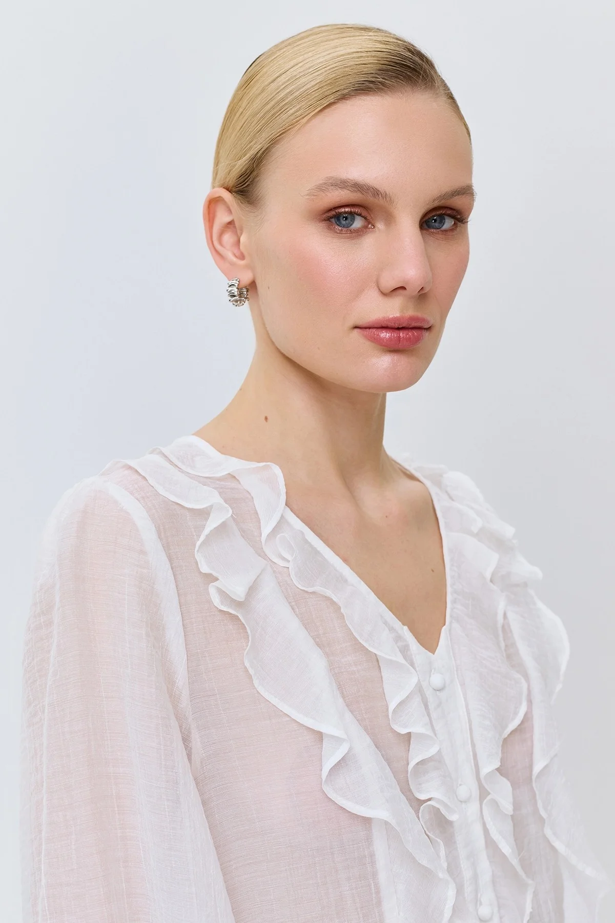 Романтичная блузка с воланами, 44