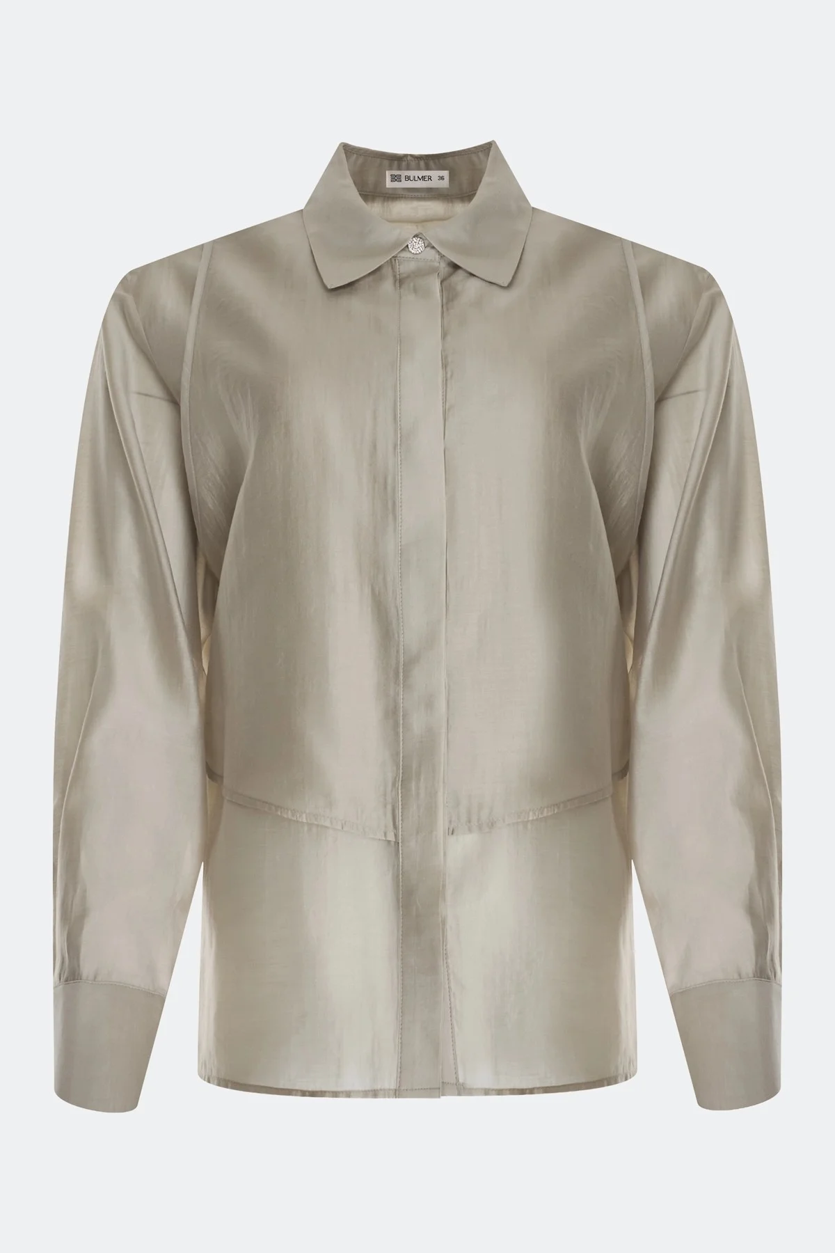 Комбинированная блузка из смесового тенселя, 42