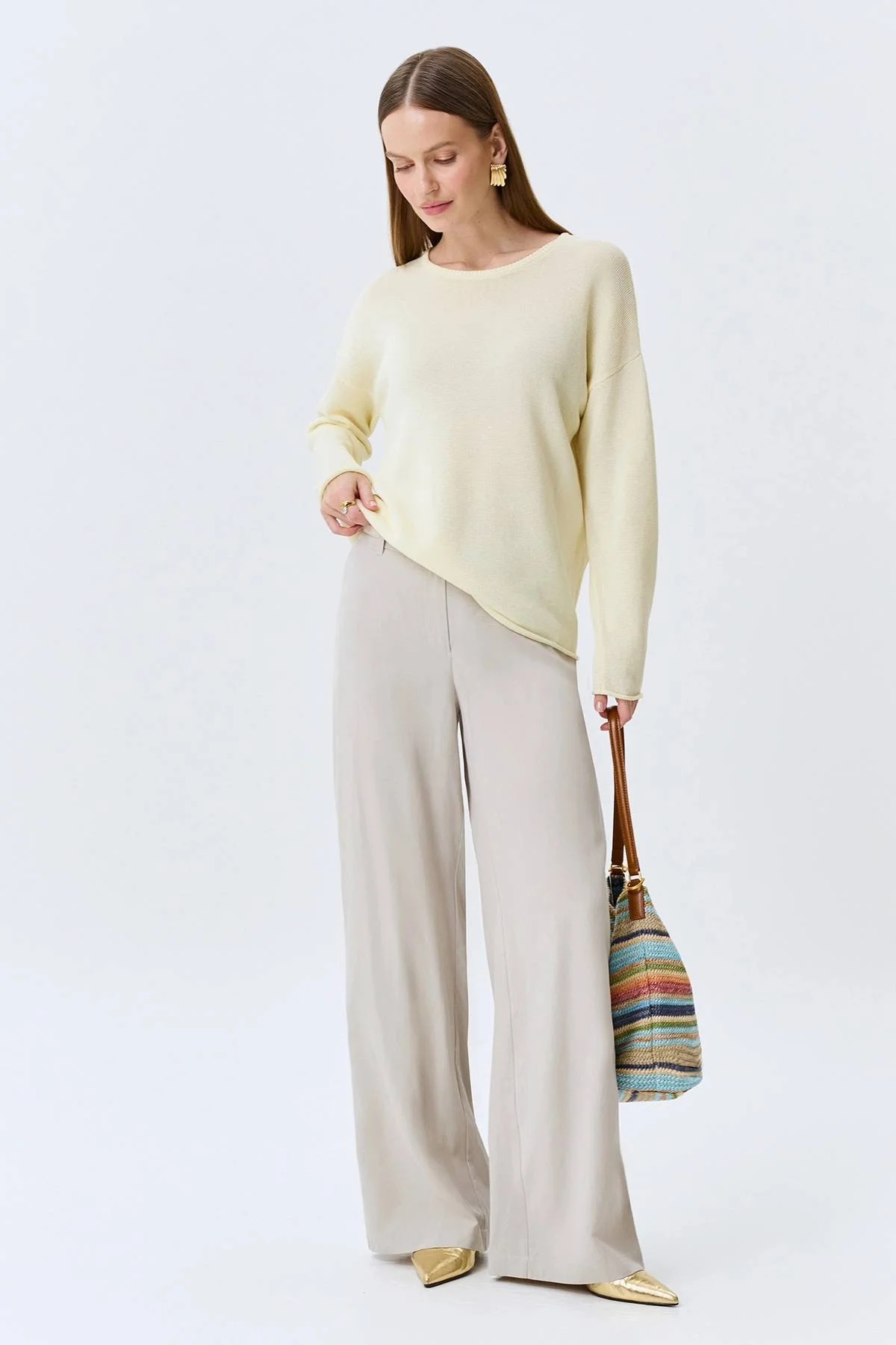 Брюки из тенселя и льна, 38