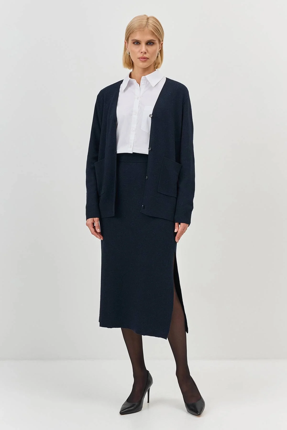 Лимитрированная серия жакардовая юбка-миди и ремень, 34