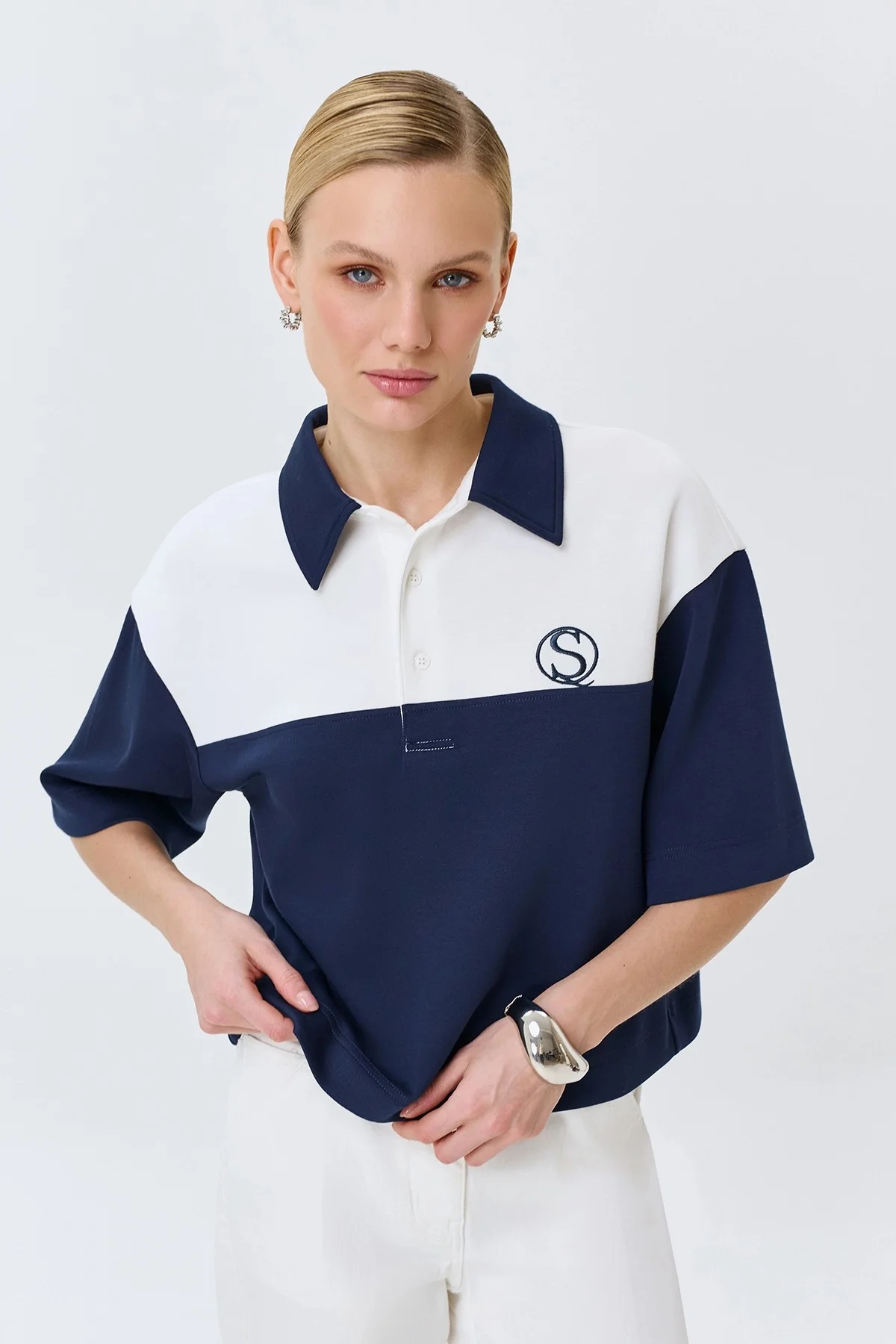 Поло в стиле "color block", 50