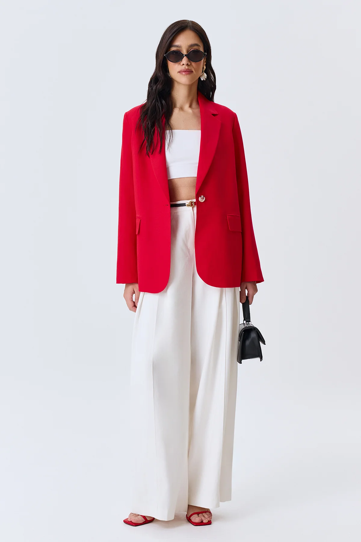 Широкие брюки с акцентными складками, 42