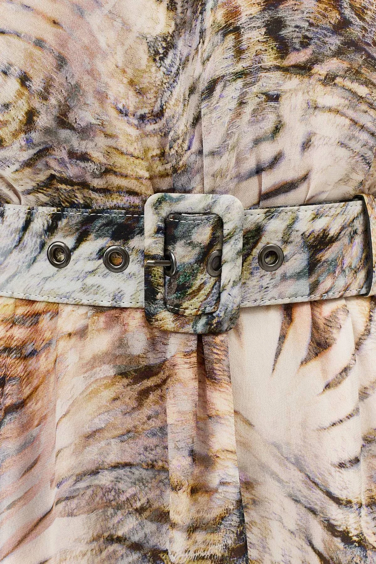 Шифоновое платье с анималистичным принтом, 42