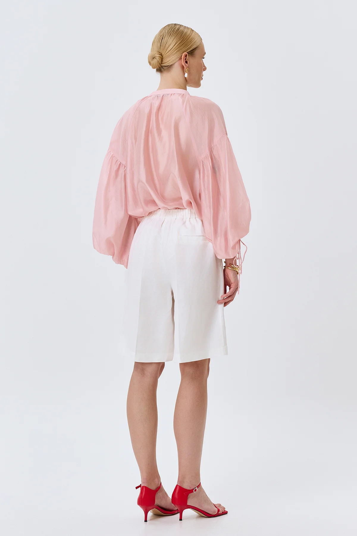 Льняные бермуды с мягкими стрелками, 46