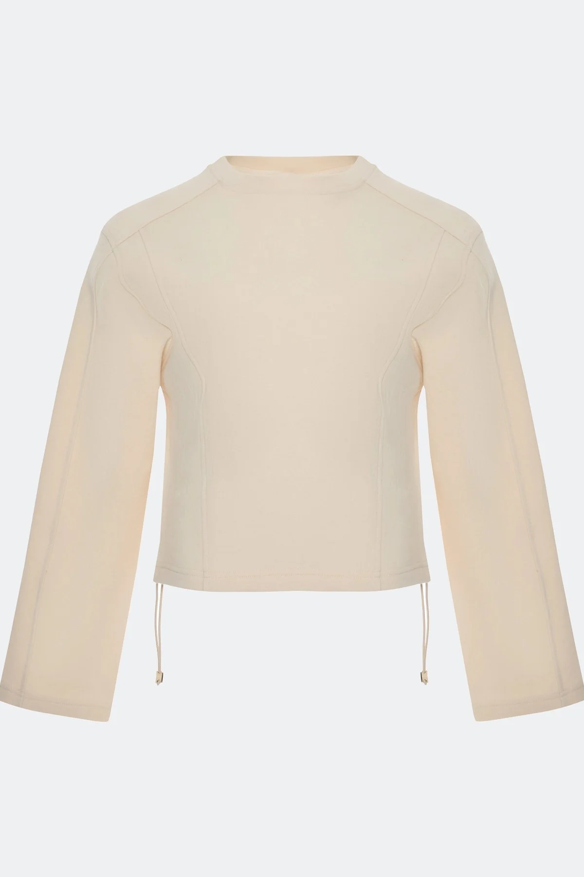 Укороченный джемпер с рельефными швами, 48