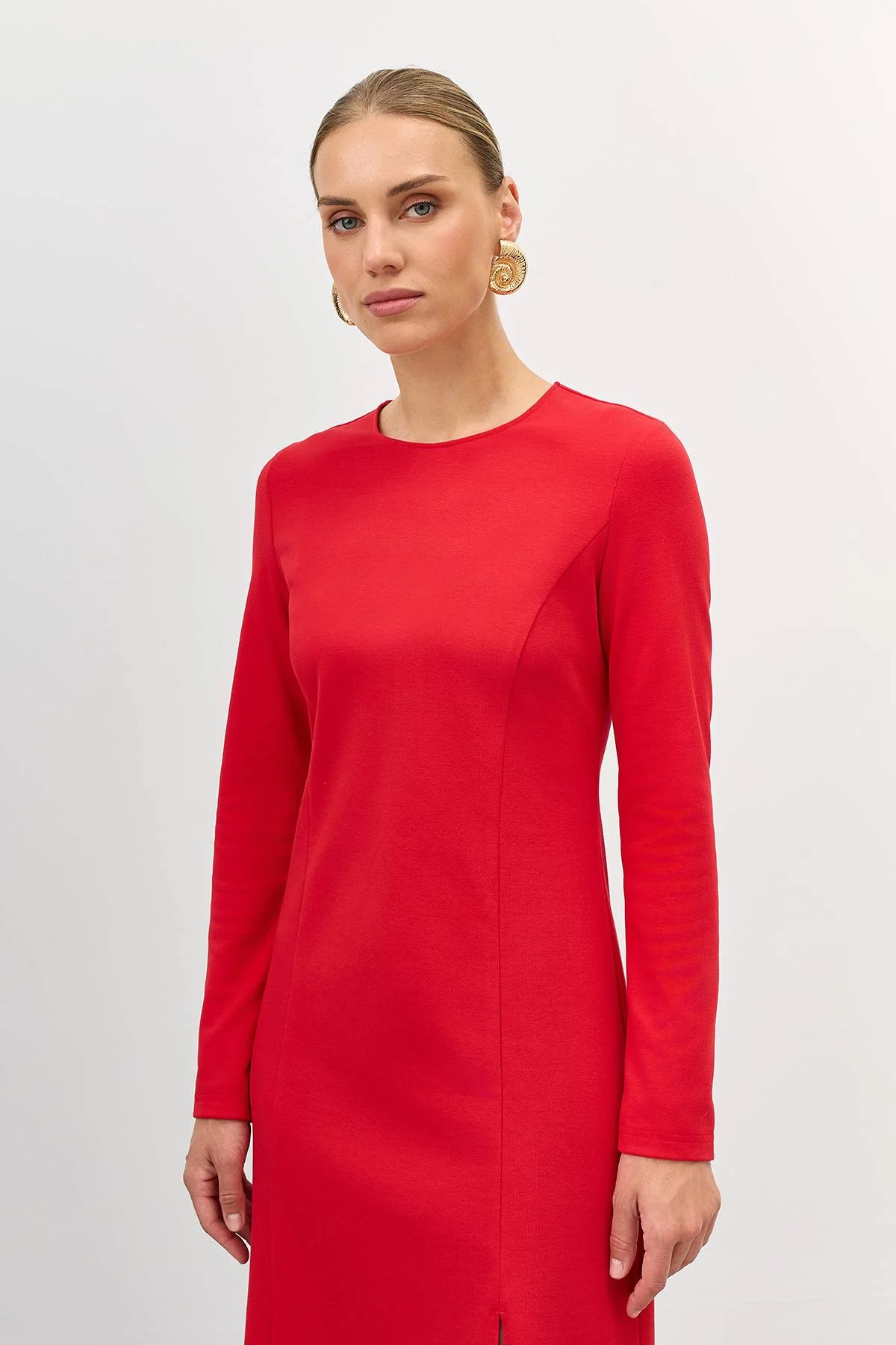 Лимитированная серия трикотажное платье с высоким разрезом и ремень, 48