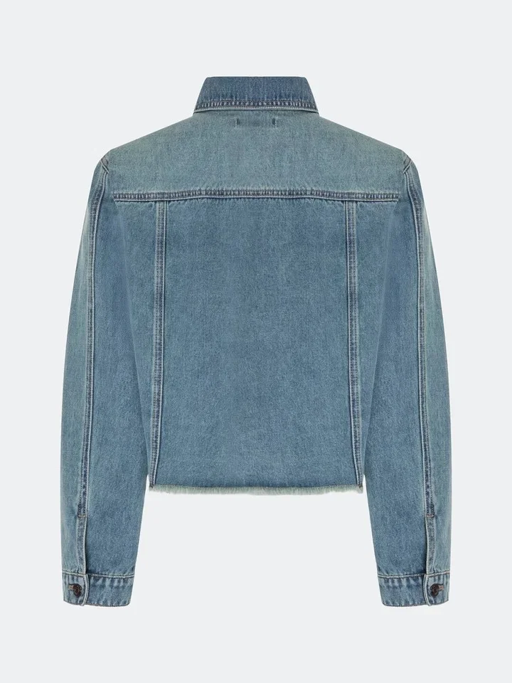 Укороченный джинсовый жакет Row hem, 34