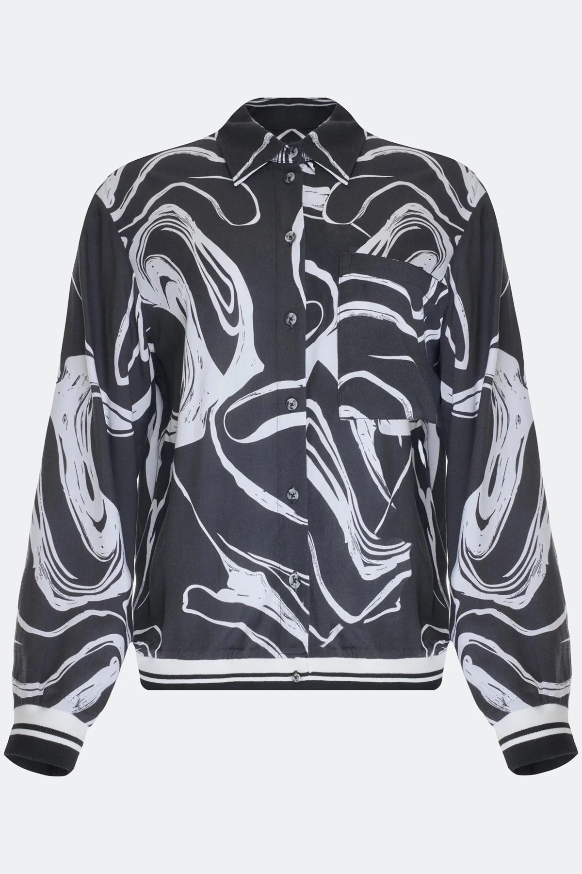 Блузка с графичным принтом, 44